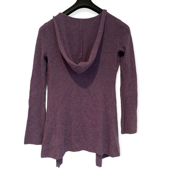 Minnie Rose Purple Cashmere Open Duster w/ Hoodie Size XS - Picture 2 of 5